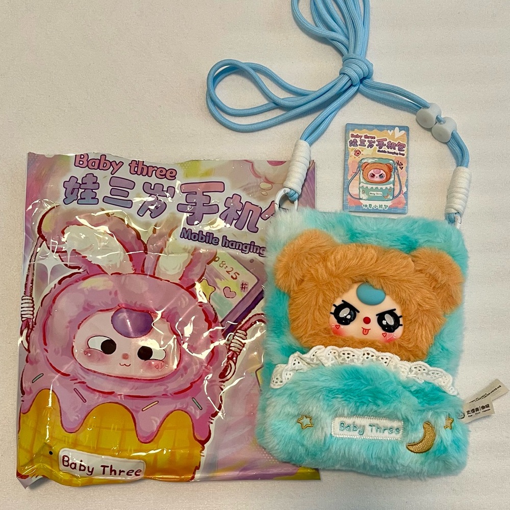 Baby Three mobile hanging bag crossbody phone purse Midsummer Bear special eyes